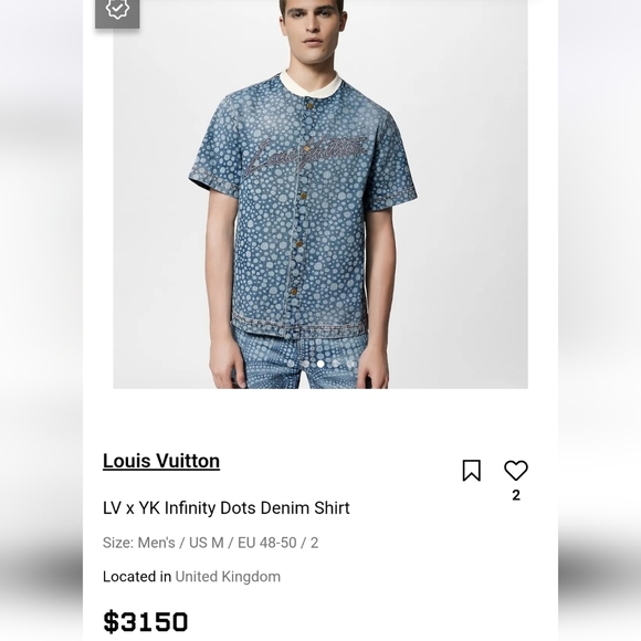 New! Louis Vuitton x Yayoi Kusama Infinity Dots Denim Shirt - Picture 12 of 12